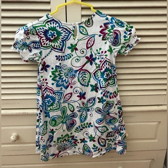 Hanna Andersson short sleeve dragonfly and flower dress. Size 4T - Picture 2 of 5